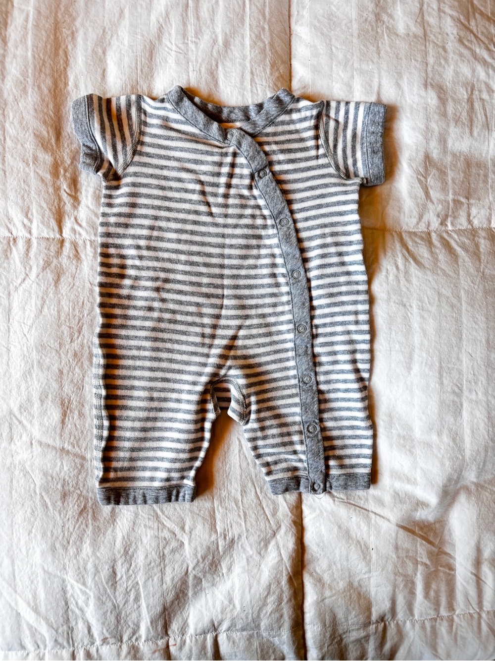 Hanna Andersson Striped Organic Cotton One-Piece Short Sleeve Bodysuit